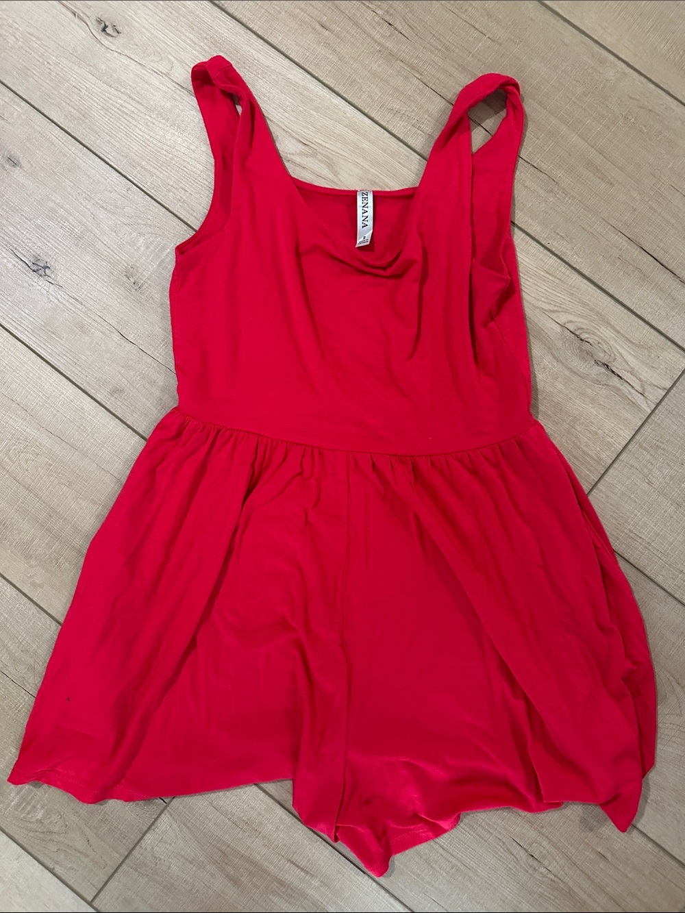 Zenana Red Sleeveless Romper-small